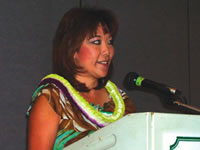 Darlene Higa (RA), RMP, a property manager with The Realty Company, addresses the Oahu Chapter of the National Association of Residential Property Managers following her installation as 2010 president.