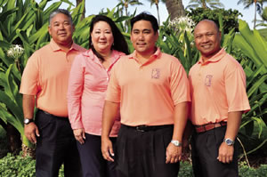 From Left: Kevin Uyehara â€“ Mortgage Loan Coordinator, Teri Lynn Oshita â€“ Sales Manager (NMLS No. HI-270630), Vince Otsuka â€“ President (NMLS No. HI-329573), Vim Balantac â€“ Senior Mortgage Loan Originator (NMLS No. HI-351537)